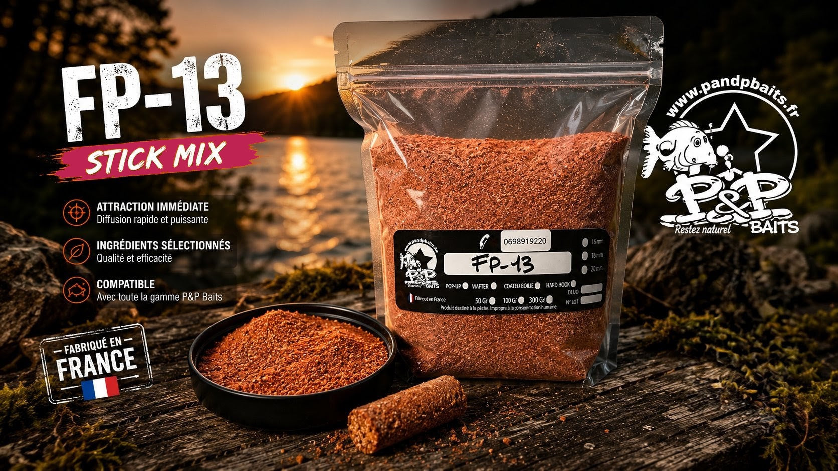 Stick Mix FP13 P&P Baits en sachet de 1 kg